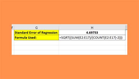 How To Calculate Standard Error Of Regression In Excel Sheetaki