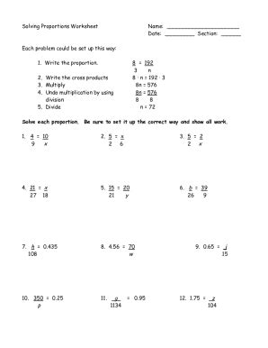 Solving Proportions Worksheet Pdf - Fill Online, Printable, Fillable ... 