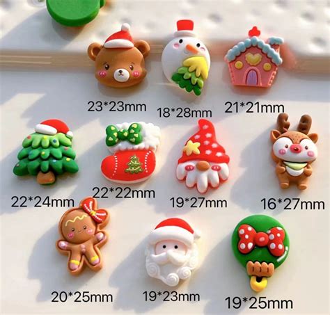 Christmas Flat Back Resin Cabochon Christmas Christmas Resins Diy