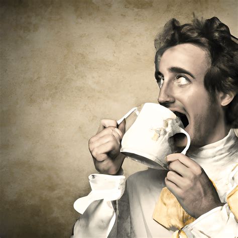 Victorian Era Crazy Person Biting a Mug Painting · Creative Fabrica