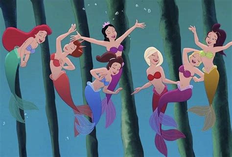 Ariel e suas irmãs Arte da pequena sereia Disney pequena sereia