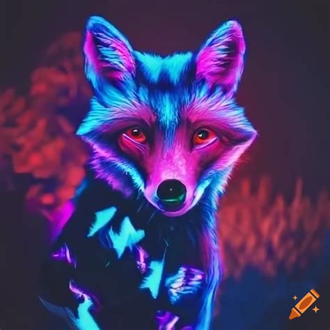 Neon Fox Illustration On Craiyon