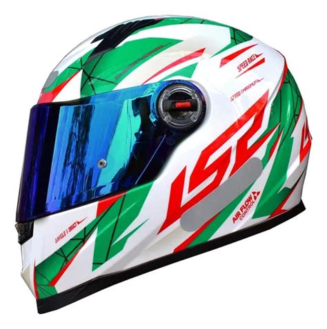 Capacete Ls2 Masculino Ff358 - Capacete Masculino Ls2 Ff358 Draze Verde Branco Fechado Moto ...