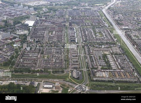 The City Of Amsterdam As Seen From A Plane Window During The Flight