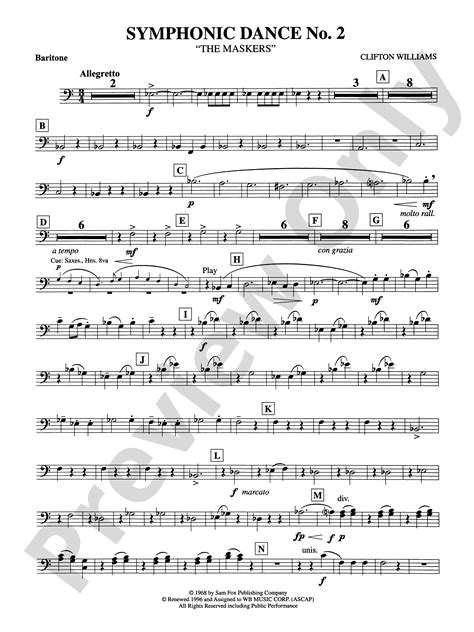 Symphonic Dance No Baritone B C Baritone B C Part Digital