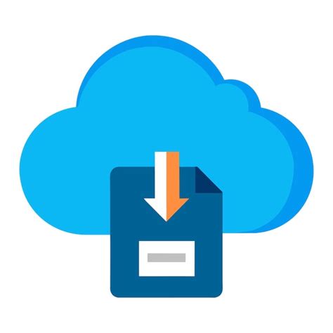 Save File Cloud Computing Icon Flat Vector Illustration On White