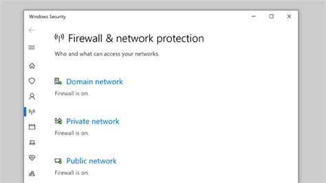 Firewall & network protection in Windows Security