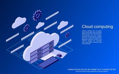 Premium Vector Cloud Computing Flat Isometric Vector Concept Illustration