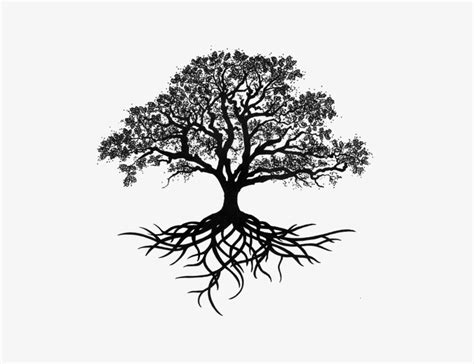 Oak Tree Silhouette Tattoo