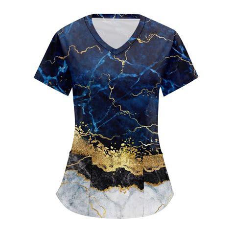 Ehtmsak Tie Dye Scrubs Women Plus Size Sets Marble Trendy Nurse Casual