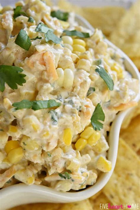 Tex Mex Fresh Corn Dip Creamy Cheesy Dip Featuring Fresh Roasted