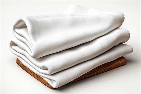 Stack Of White Clean Towels On White Background Clipping Path Included