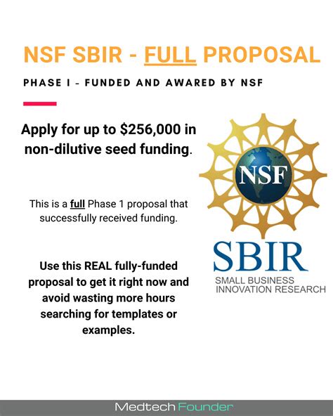 Proposal Example Nsf Sbir Phase Medtech Founder