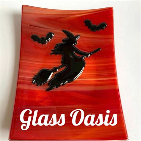 Witch On Flying Broomstcik Precut Glass Shape Coe 96 Fuse Muse Fused Glass