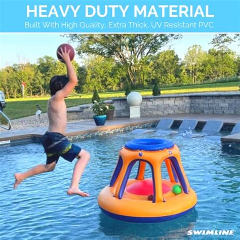 Swimline Inflatable Pool Basketball Hoop Floating Or Poolside Game Giant Shootball Multiple