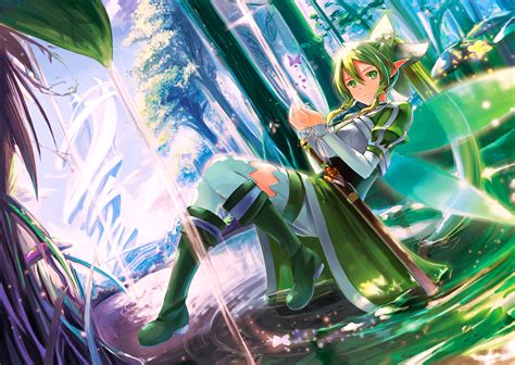 Green hair female anime character 3D wallpaper HD wallpaper | Wallpaper ...