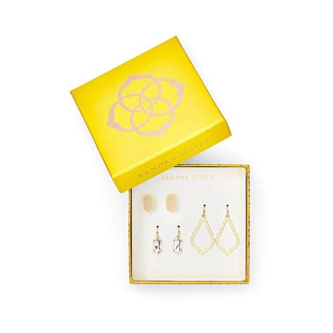 Kendra Scott Gift Set, Three Pair of Gold Tone Earrings | Borsheims