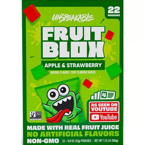 Fruitblox Unspeakable Apple And Strawberry Fruit Snacks 1792oz