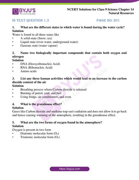 Ncert Solutions Class Science Chapter Natural Resources Free