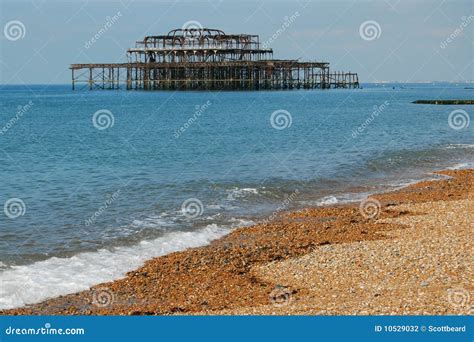 Ruins of West Pier, Brighton, England Stock Photo - Image of traditional, building: 10529032