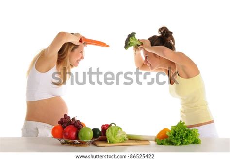 Two Gay Friends Fruits Vegetables Isolated Stock Photo Shutterstock