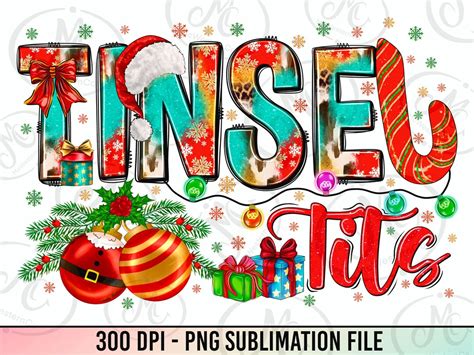 Tinsel Tits Png Sublimation Design Merry Christmas Png Happy New Year Png Funny Christmas Png