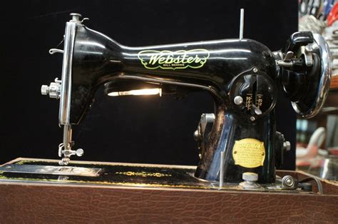 Extremely Rare Vintage Webster Sewing Machine W Leather Case Foot