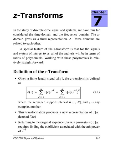 Z Transforms