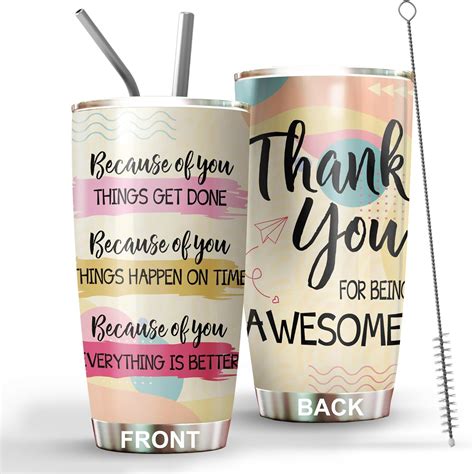 Medroc Administrative Assistant Tumber 20oz Straw Lid Thank You Ts For Boss