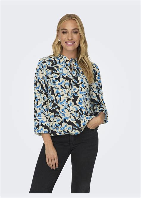 JDY Multicoloured Floral Print Ruffle Long Sleeve Top Matalan