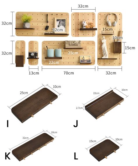 Wooden Wall Pegboard - Wall Modular Shelves ET1007 | Pegboard Shop