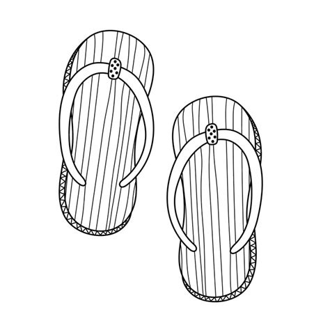 Premium Vector Doodle Flip Flop Shoes In Outline Pair Of Summer