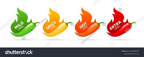 Hot Spicy Level Vector Labels Spice Stock Vector Royalty Free Shutterstock