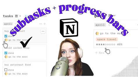 How To Create A Notion Progress Bar Subtasks Youtube