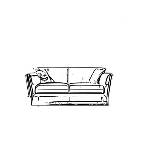 Black modern Sofa clipart on transparent background, Home interior ...