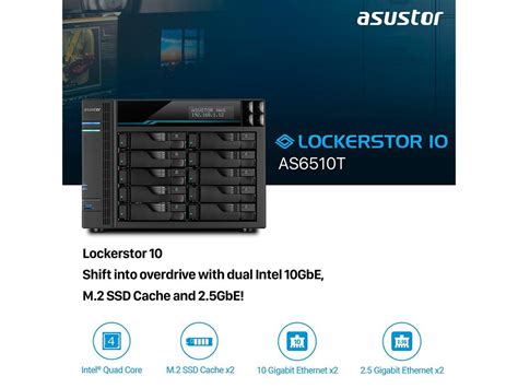 Asustor AS6510T 10 Bay Lockerstor 10 Desktop Enterprise NAS (Diskless ...
