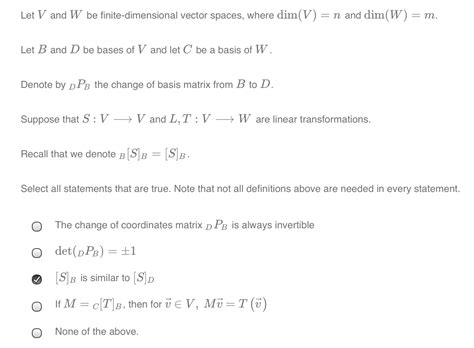 Solved Let V And W Be Finite Dimensional Vector Spaces Chegg