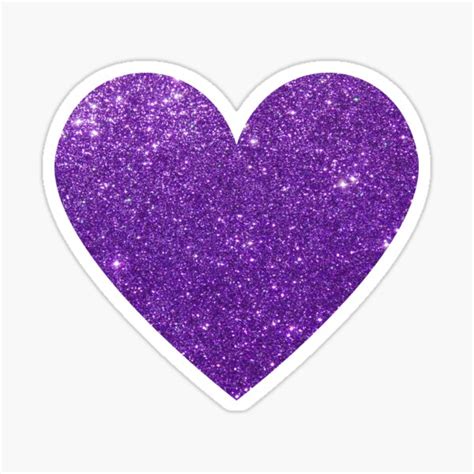 Purple Faux Glitter Heart Sticker For Sale By Felicity K Redbubble