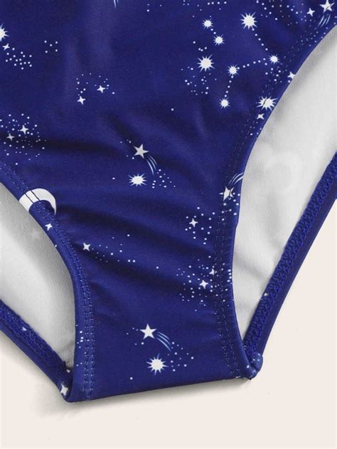 Girls Galaxy Random Print Bikini Set