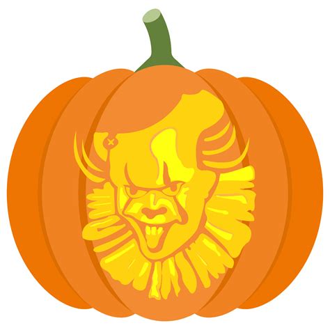 Pennywise Pumpkin Stencil | Free Printable Papercraft Templates