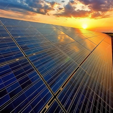 Premium Photo | A large solar farm generates electricity from the suns