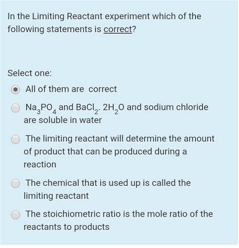 Solved In Limiting Reactant Experiment When Measuring Then