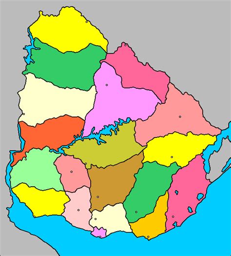 Mapa De Uruguay Con Nombres Departamentos Y Capitales Para Descargar