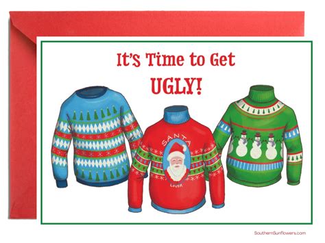 Free Printable Ugly Christmas Sweater Party Invitations