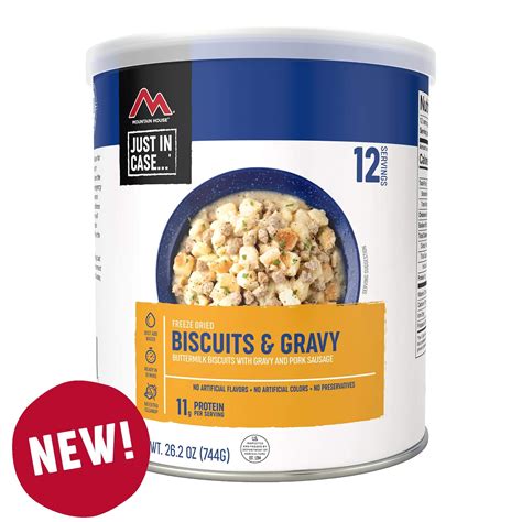 (6 Cans Pack) Newly Launched Mountain House Biscuits & Gravy Freeze