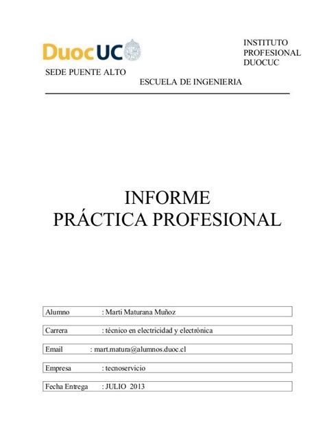 Formato Portada Informe Práctica 2013 By Marti Matura Via Slideshare Portada Informe Hojas De