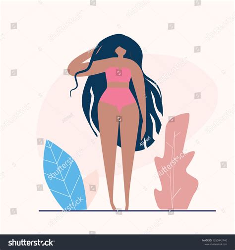 Girl Bikini Sitting On Beach Summertime Stock Vector Royalty Free 1250942740