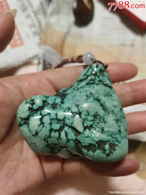 天然不规则绿松石手把件-价格:360元-se95079741-绿松石-零售-7788收藏__收藏热线 