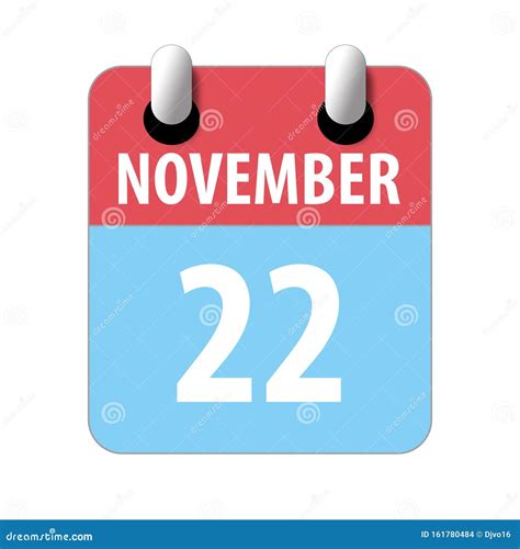 November 22nd Day 22 Of Monthsimple Calendar Icon On White Background