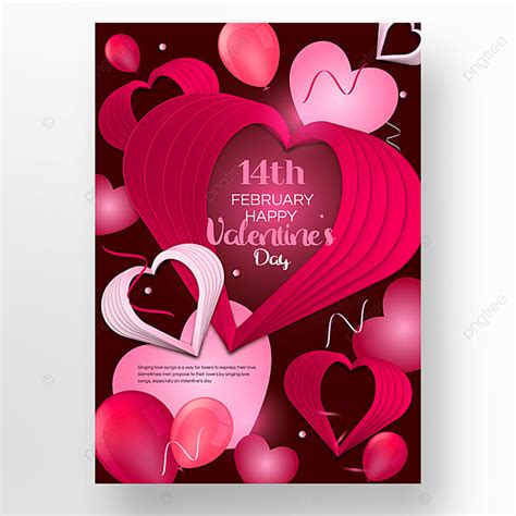 Paper Cut Style Love Valentines Day Poster Template Download On Pngtree